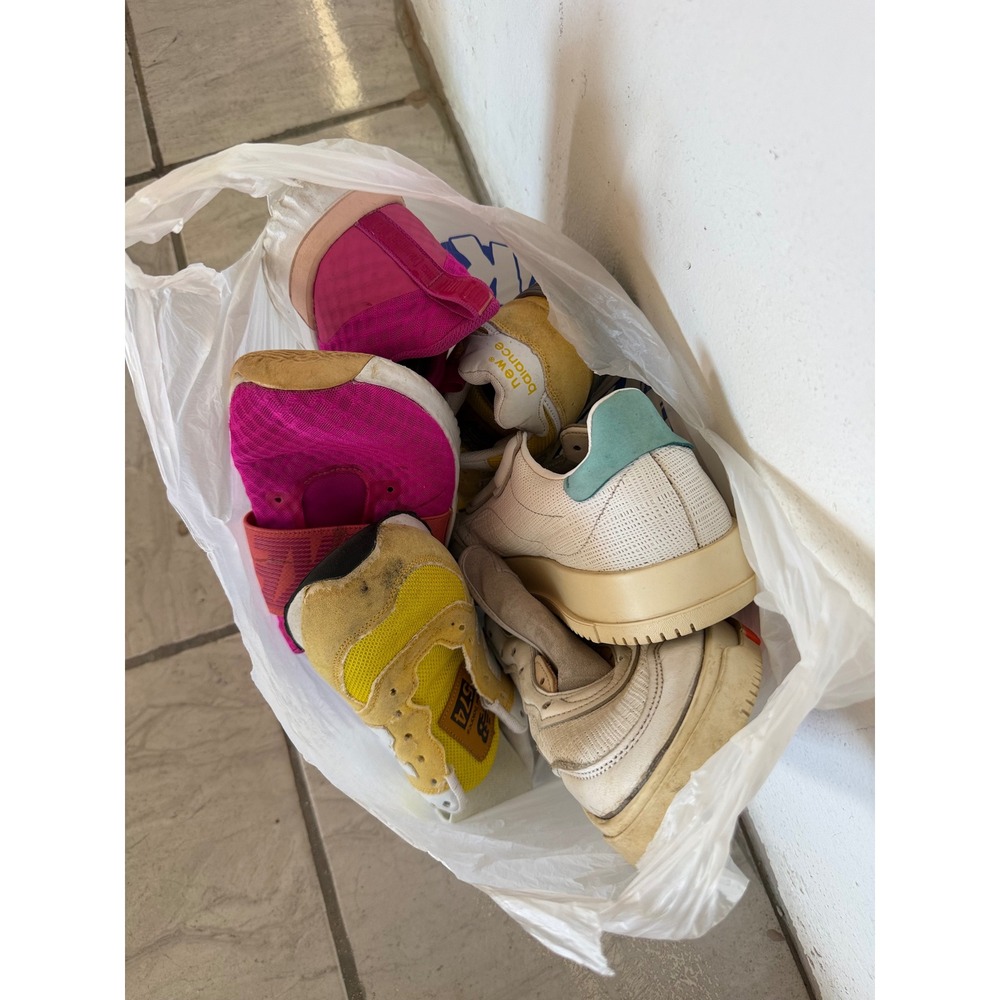 4 pair Sneaker Shoe Lot New Balance Adidas Nike AS-IS Repair Craft Project Trash